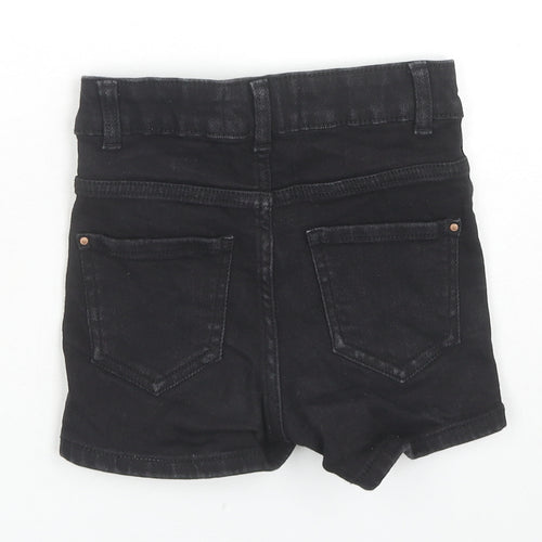 New Look Girls Black Cotton Hot Pants Shorts Size 9 Years L3 in Regular Zip
