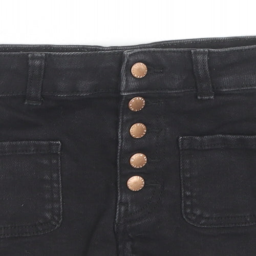 New Look Girls Black Cotton Hot Pants Shorts Size 9 Years L3 in Regular Zip