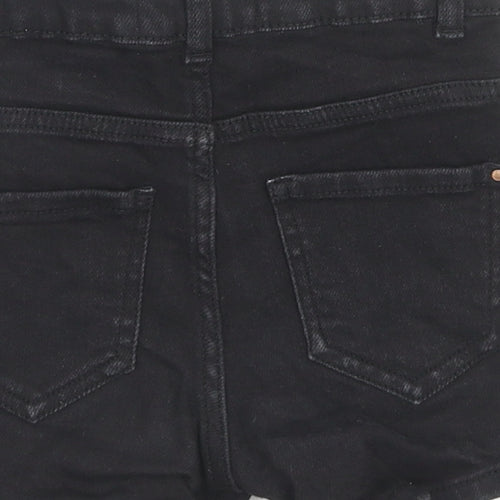 New Look Girls Black Cotton Hot Pants Shorts Size 9 Years L3 in Regular Zip