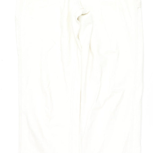 Topshop Womens White Cotton Bootcut Jeans Size 30 in L34 in Regular Zip - Cargo Style