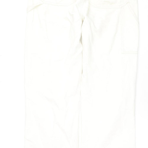 Topshop Womens White Cotton Bootcut Jeans Size 30 in L34 in Regular Zip - Cargo Style