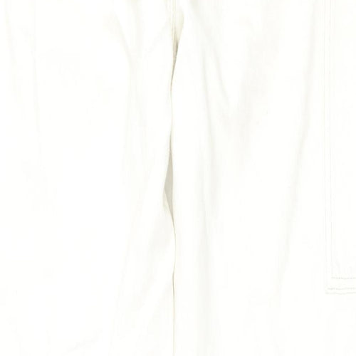 Topshop Womens White Cotton Bootcut Jeans Size 30 in L34 in Regular Zip - Cargo Style