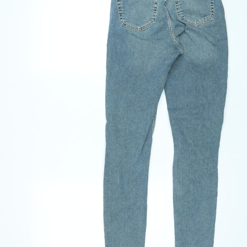 Topshop Womens Blue Cotton Skinny Jeans Size 26 in L34 in Regular Zip