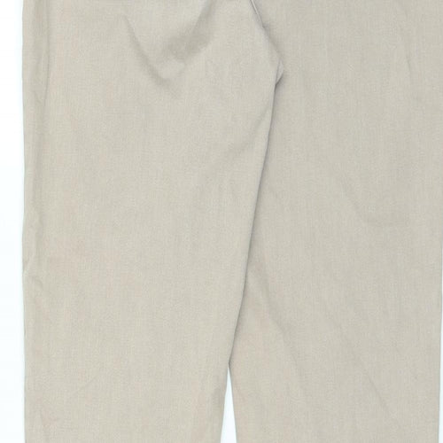 NEXT Womens Beige Cotton Straight Jeans Size 12 L28 in Regular Zip