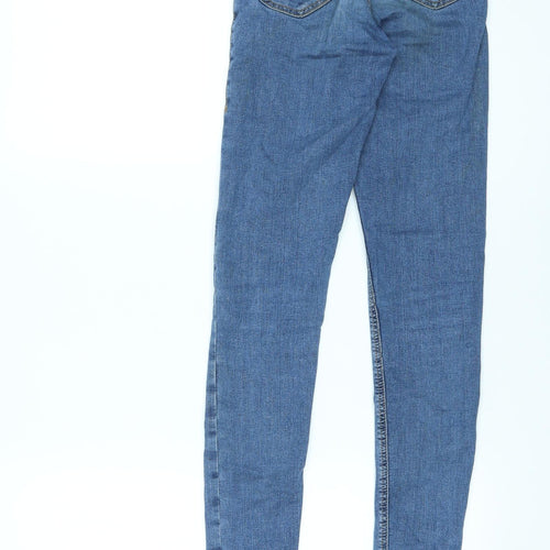 Topshop Womens Blue Cotton Skinny Jeans Size 25 in L34 in Regular Zip