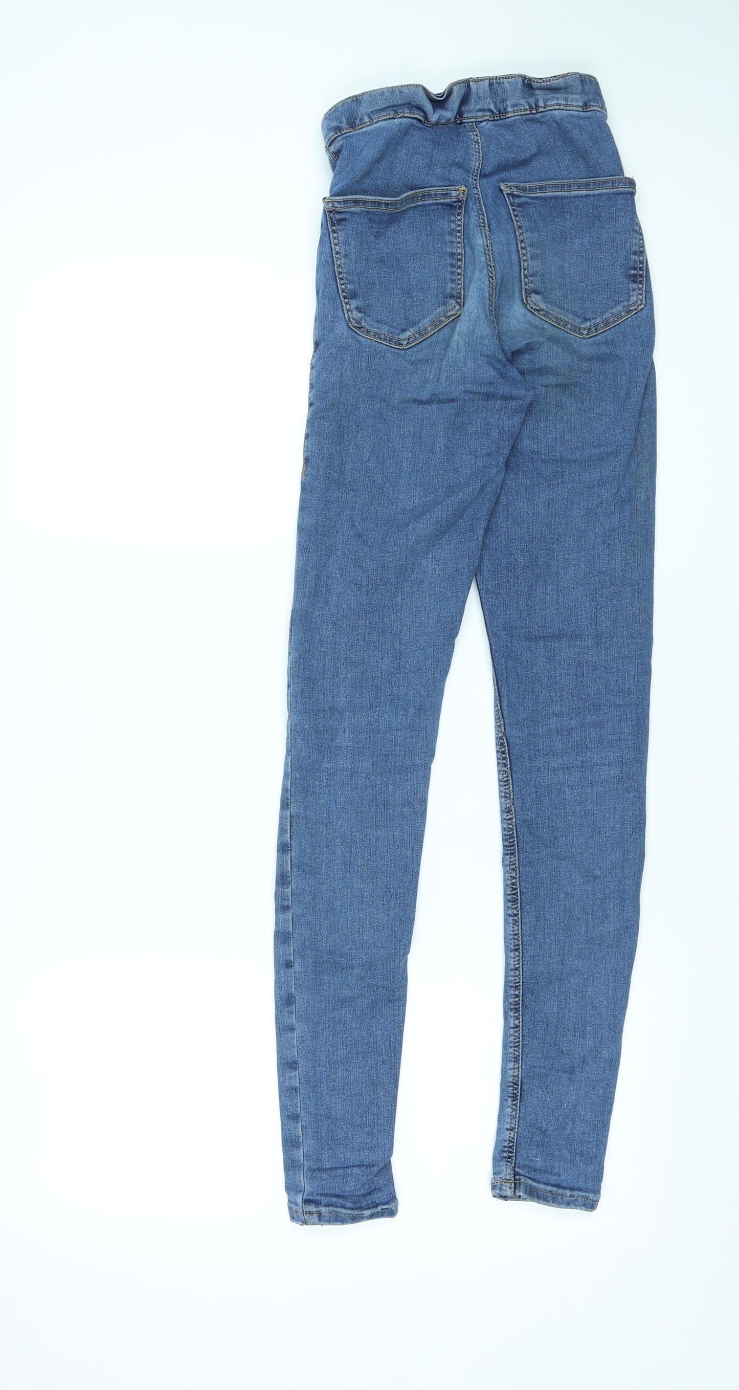 Topshop Womens Blue Cotton Skinny Jeans Size 25 in L34 in Regular Zip