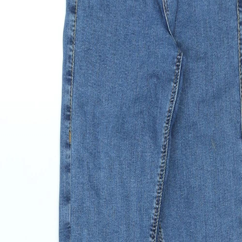 Topshop Womens Blue Cotton Skinny Jeans Size 25 in L34 in Regular Zip