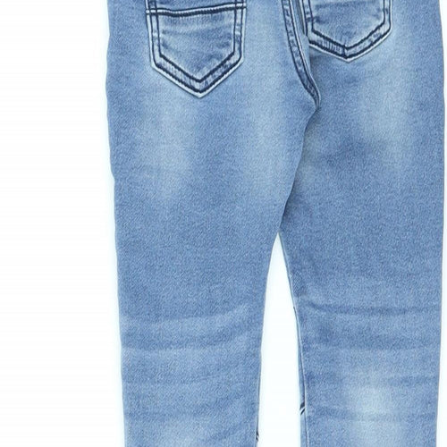 F&F Boys Blue Cotton Straight Jeans Size 2-3 Years L20 in Regular Drawstring
