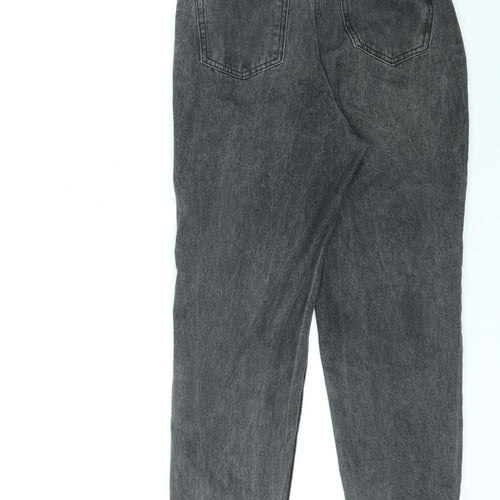 Missguided Womens Black Cotton Straight Jeans Size 10 L26 in Regular Zip