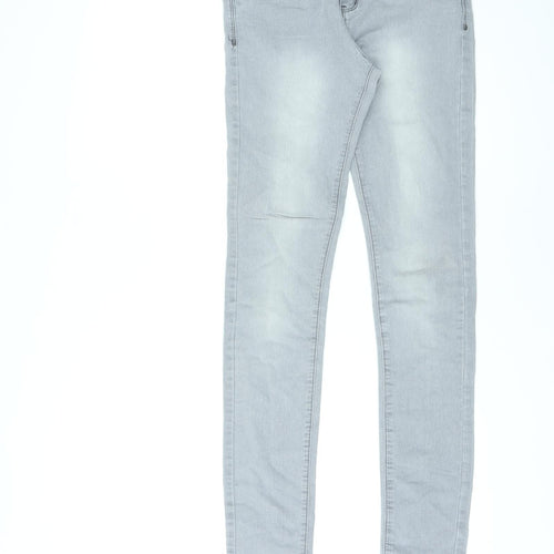 Denim & Co. Womens Grey Cotton Skinny Jeans Size 8 L32 in Regular Zip