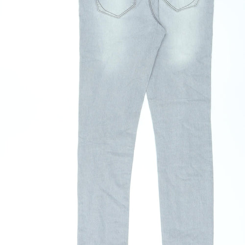 Denim & Co. Womens Grey Cotton Skinny Jeans Size 8 L32 in Regular Zip