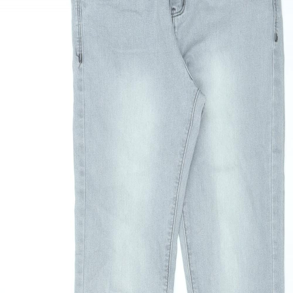 Denim & Co. Womens Grey Cotton Skinny Jeans Size 8 L32 in Regular Zip