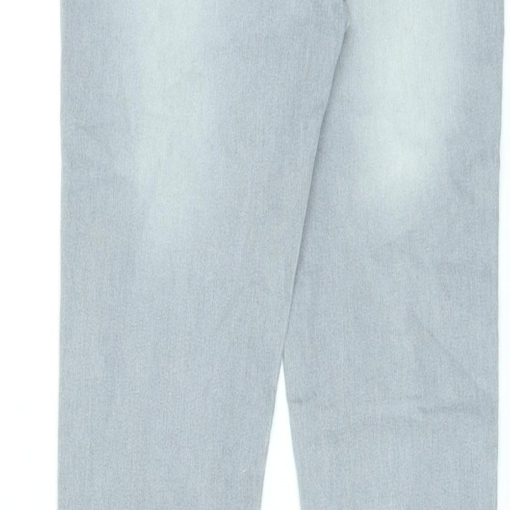 Denim & Co. Womens Grey Cotton Skinny Jeans Size 8 L32 in Regular Zip