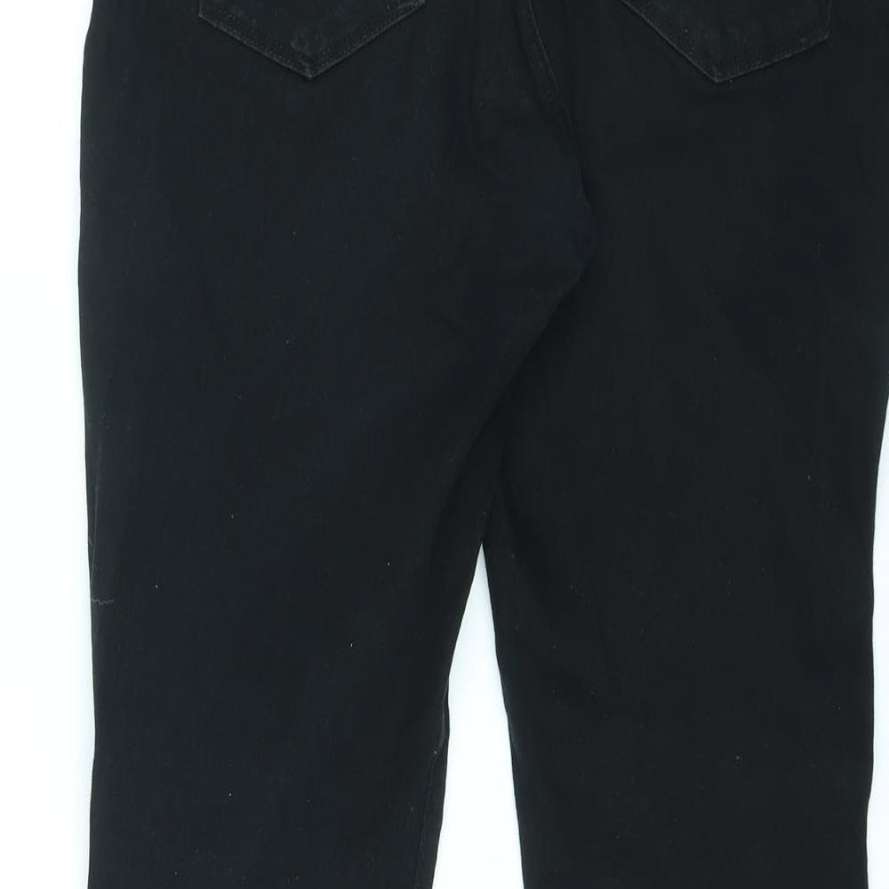 New Look Womens Black Cotton Straight Jeans Size 36 in L30 in Regular Zip