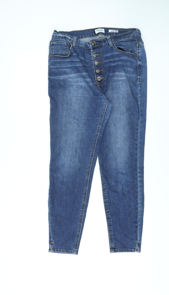 Kensie Womens Blue Cotton Skinny Jeans Size 32 in L26 in Regular Button