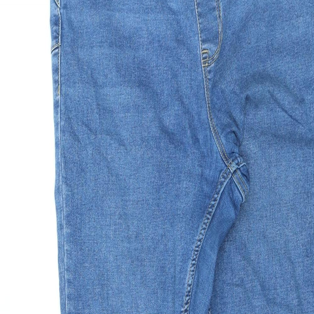 New Look Womens Blue Cotton Skinny Jeans Size 14 L25 in Regular Zip