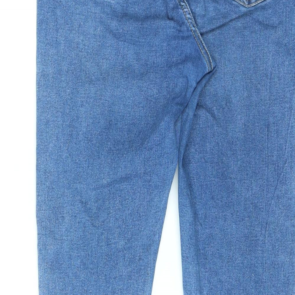New Look Womens Blue Cotton Skinny Jeans Size 14 L25 in Regular Zip