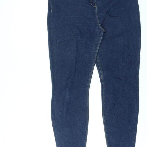 Papaya Womens Blue Cotton Skinny Jeans Size 12 L26 in Regular Zip