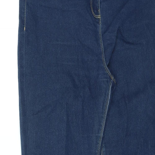 Papaya Womens Blue Cotton Skinny Jeans Size 12 L26 in Regular Zip
