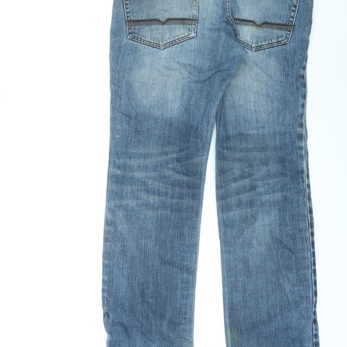 Jasper Conran Womens Blue Cotton Straight Jeans Size 32 in L30 in Regular Zip