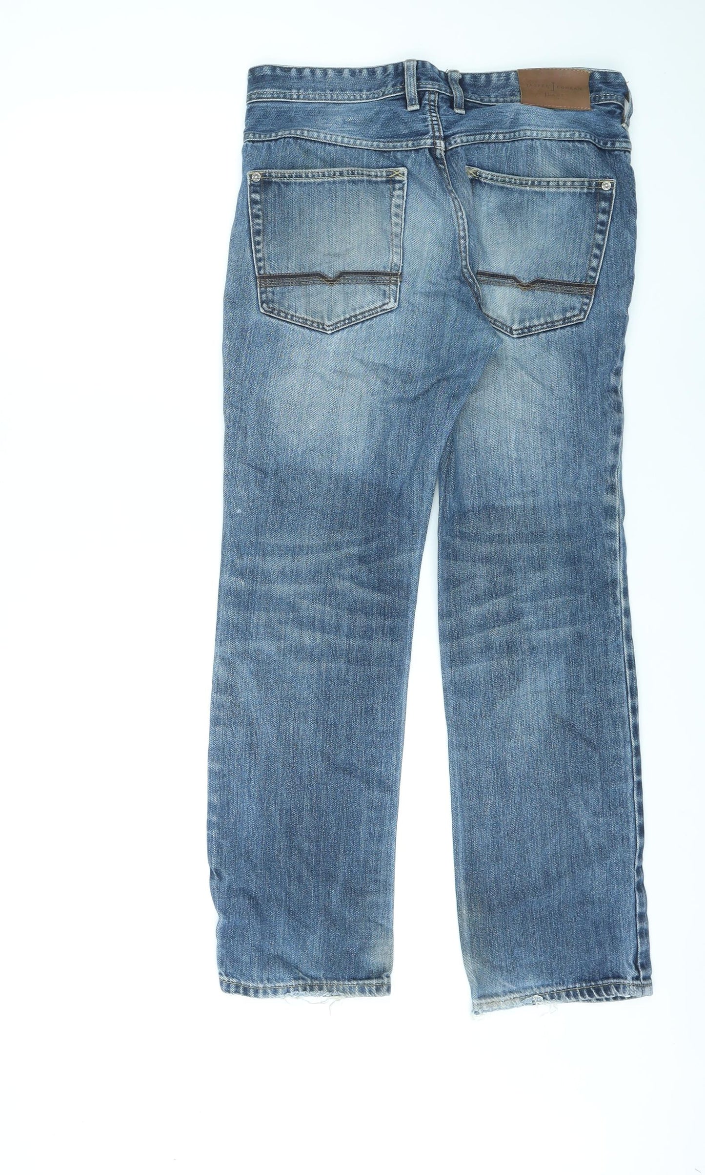 Jasper Conran Womens Blue Cotton Straight Jeans Size 32 in L30 in Regular Zip