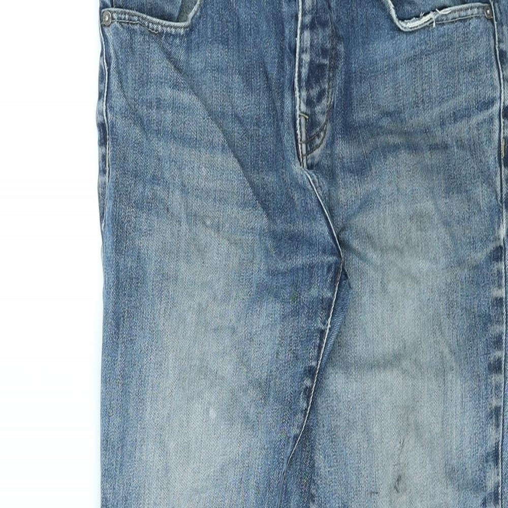 Jasper Conran Womens Blue Cotton Straight Jeans Size 32 in L30 in Regular Zip