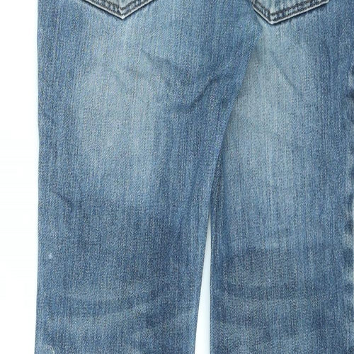 Jasper Conran Womens Blue Cotton Straight Jeans Size 32 in L30 in Regular Zip