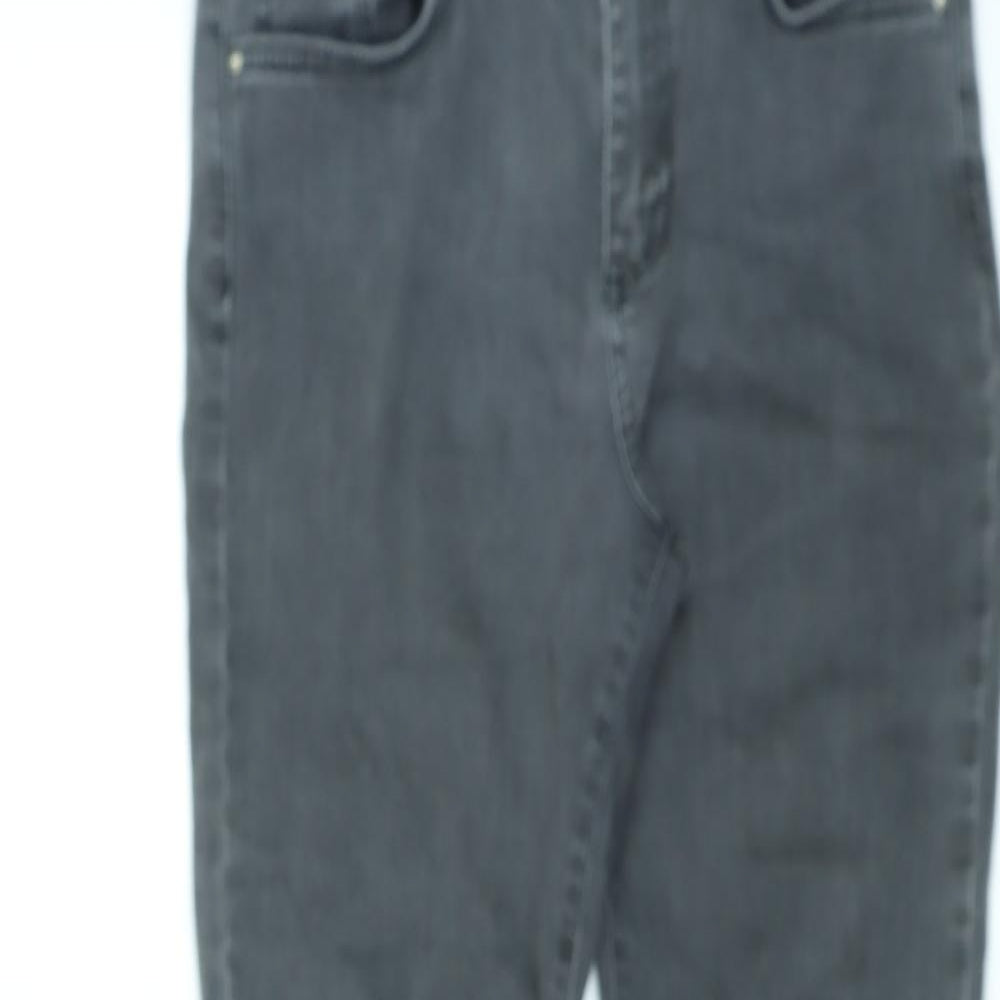Marks and Spencer Womens Grey Cotton Skinny Jeans Size 12 L28 in Regular Zip