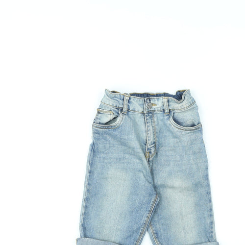 TU Boys Blue Cotton Bermuda Shorts Size 10 Years L9 in Regular Zip