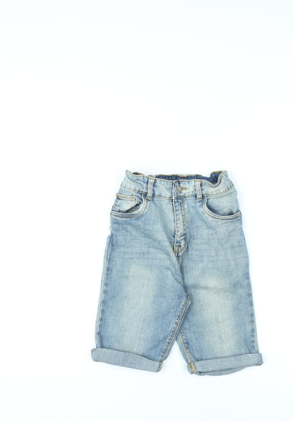 TU Boys Blue Cotton Bermuda Shorts Size 10 Years L9 in Regular Zip