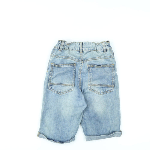 TU Boys Blue Cotton Bermuda Shorts Size 10 Years L9 in Regular Zip