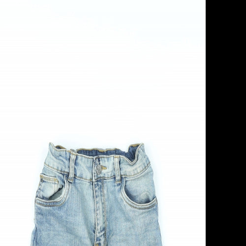 TU Boys Blue Cotton Bermuda Shorts Size 10 Years L9 in Regular Zip