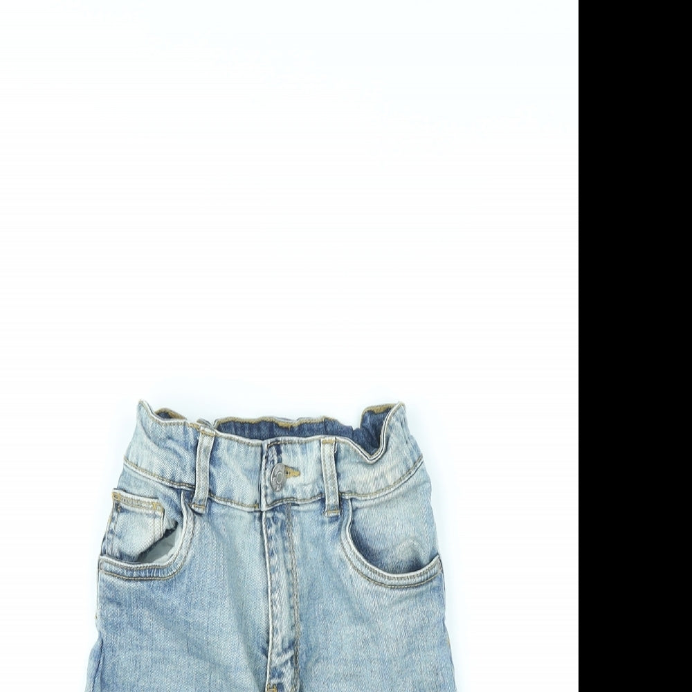 TU Boys Blue Cotton Bermuda Shorts Size 10 Years L9 in Regular Zip