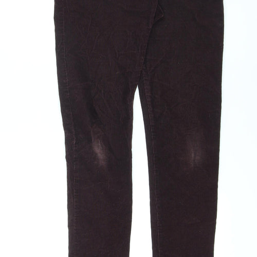 Marks and Spencer Womens Purple Cotton Straight Jeans Size 10 L28 in Regular Zip