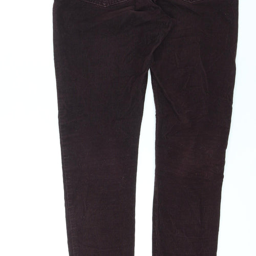 Marks and Spencer Womens Purple Cotton Straight Jeans Size 10 L28 in Regular Zip