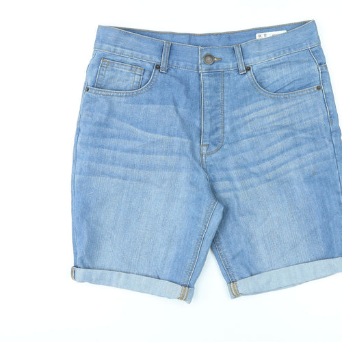 Denim Co Mens Blue Cotton Bermuda Shorts Size 32 in L8 in Regular Button