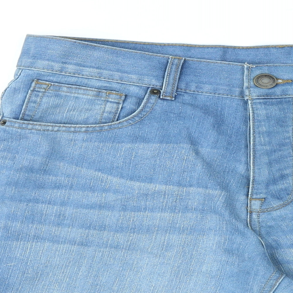 Denim Co Mens Blue Cotton Bermuda Shorts Size 32 in L8 in Regular Button