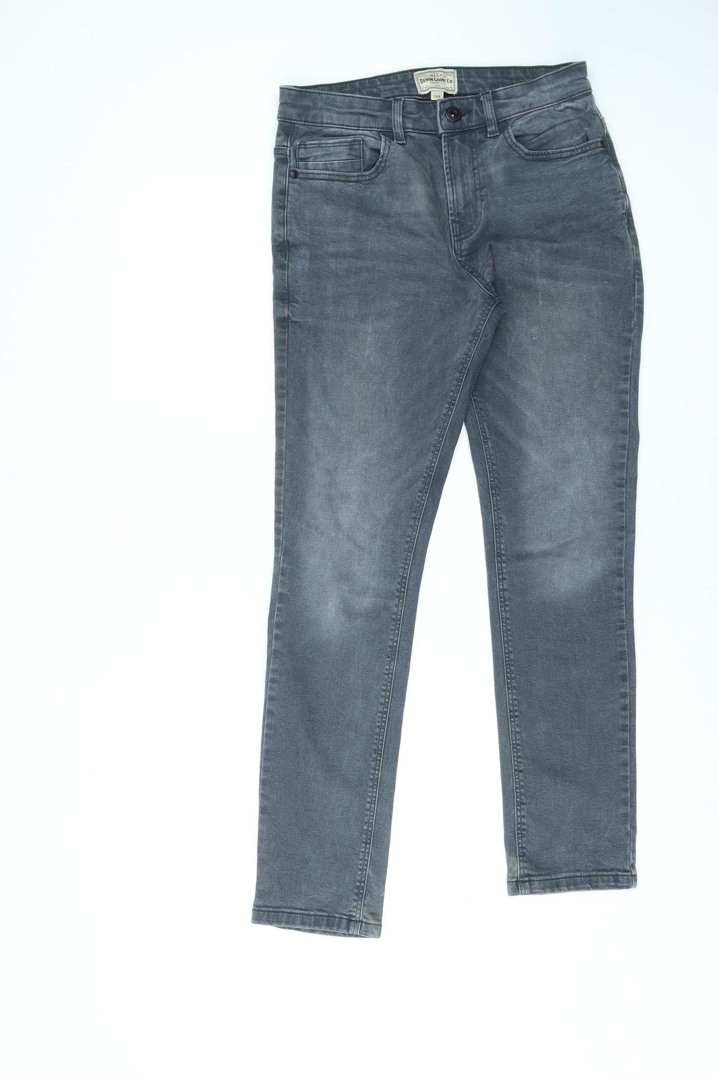 NEXT Womens Grey Cotton Straight Jeans Size 28 in L31 in Regular Zip