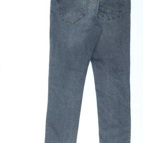 NEXT Womens Grey Cotton Straight Jeans Size 28 in L31 in Regular Zip