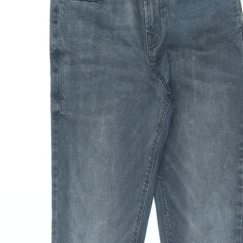 NEXT Womens Grey Cotton Straight Jeans Size 28 in L31 in Regular Zip