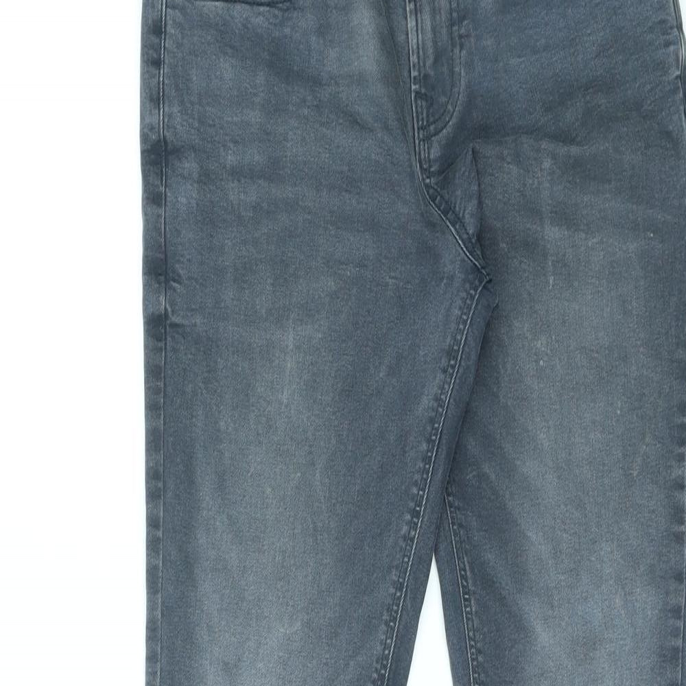 NEXT Womens Grey Cotton Straight Jeans Size 28 in L31 in Regular Zip
