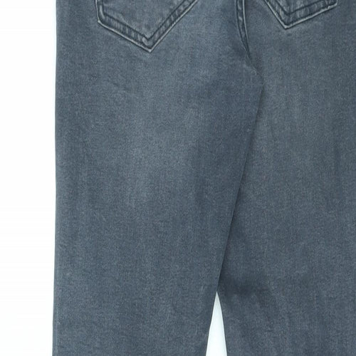 NEXT Womens Grey Cotton Straight Jeans Size 28 in L31 in Regular Zip