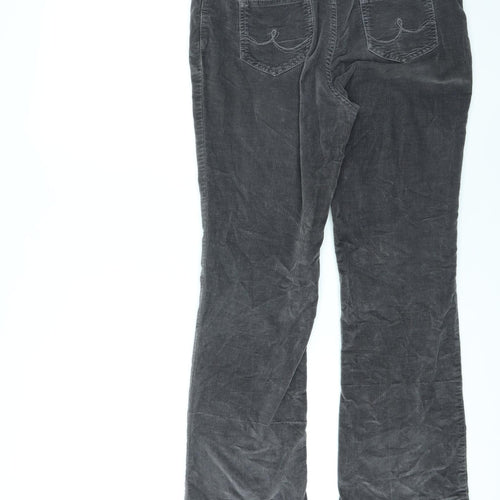 Per Una Womens Grey Cotton Bootcut Jeans Size 12 L25 in Regular Zip