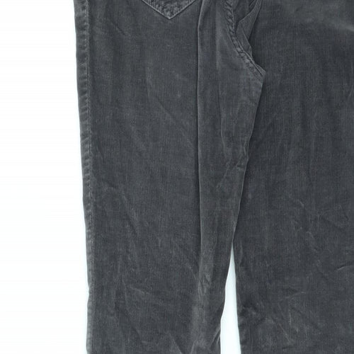 Per Una Womens Grey Cotton Bootcut Jeans Size 12 L25 in Regular Zip