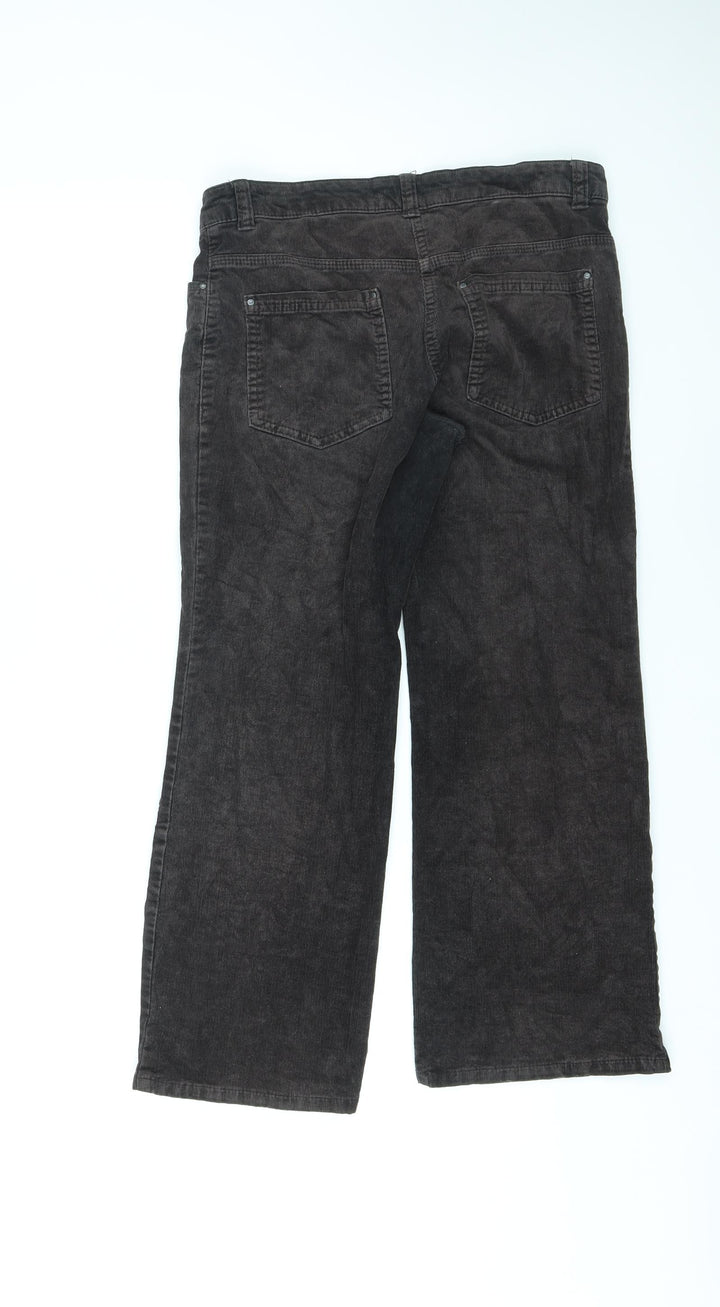 Marks and Spencer Womens Brown Cotton Straight Jeans Size 8 L23 in Regular Zip