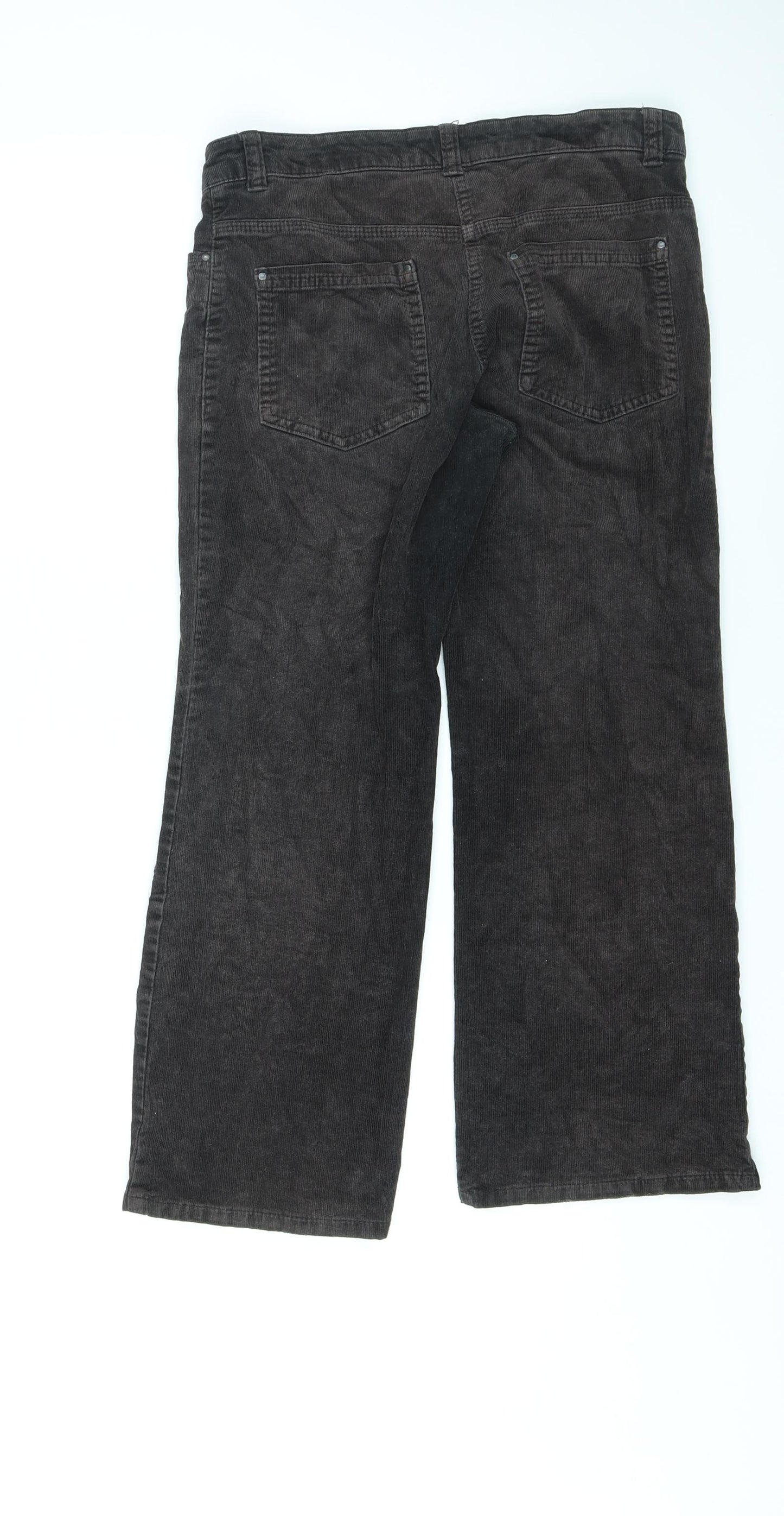 Marks and Spencer Womens Brown Cotton Straight Jeans Size 8 L23 in Regular Zip