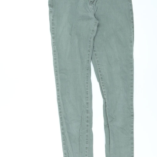 Uniqlo Womens Green Cotton Skinny Jeans Size S L29 in Regular Zip