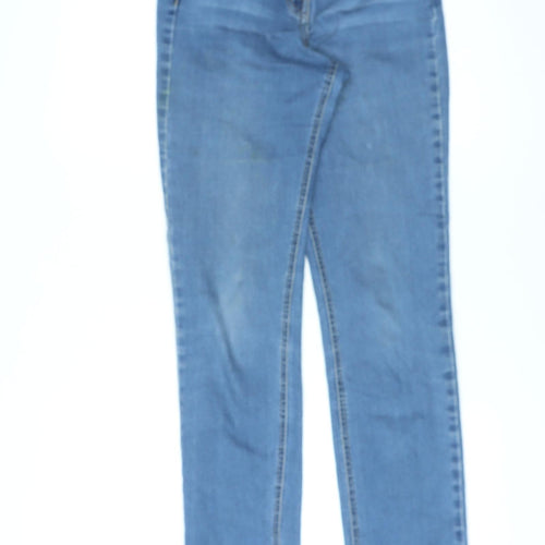 Nutmeg Womens Blue Cotton Straight Jeans Size 10 L29 in Regular Zip