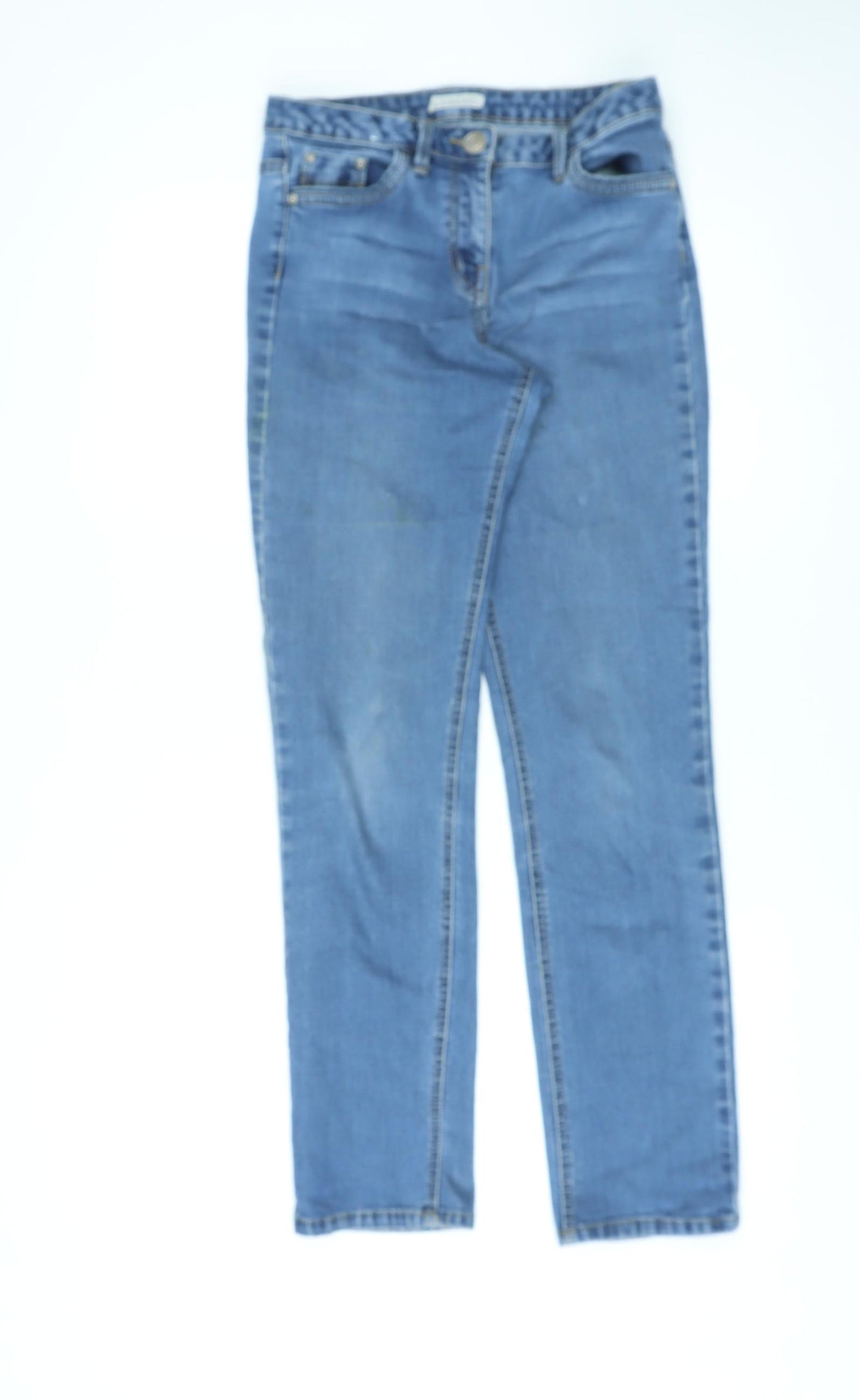 Nutmeg Womens Blue Cotton Straight Jeans Size 10 L29 in Regular Zip