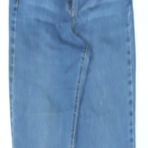 Nutmeg Womens Blue Cotton Straight Jeans Size 10 L29 in Regular Zip
